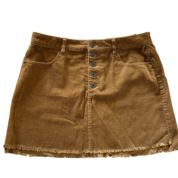 Indigo Rose Dark Tan Corduroy Mini Skirt Women’s Size 29 - Picture 1 of 7